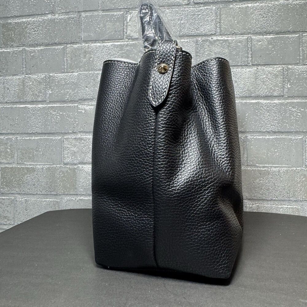 Dooney & Bourke Lucca Leather Barlow Black Pebble Satchel NWT Strap Bag - Picture 4 of 10